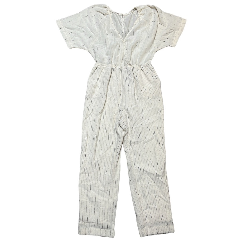Anthropologie Feather Bone Soleil Belted Jumpsuit in Ivory Size Med